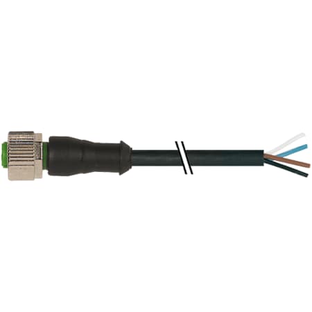 Murrelektronik M12 male 0 Degree / M12 female 90 Degree, TPE 4x18AWG ye UL/CSA, ITC/PLTC 2.5m 7000-12161-6130300